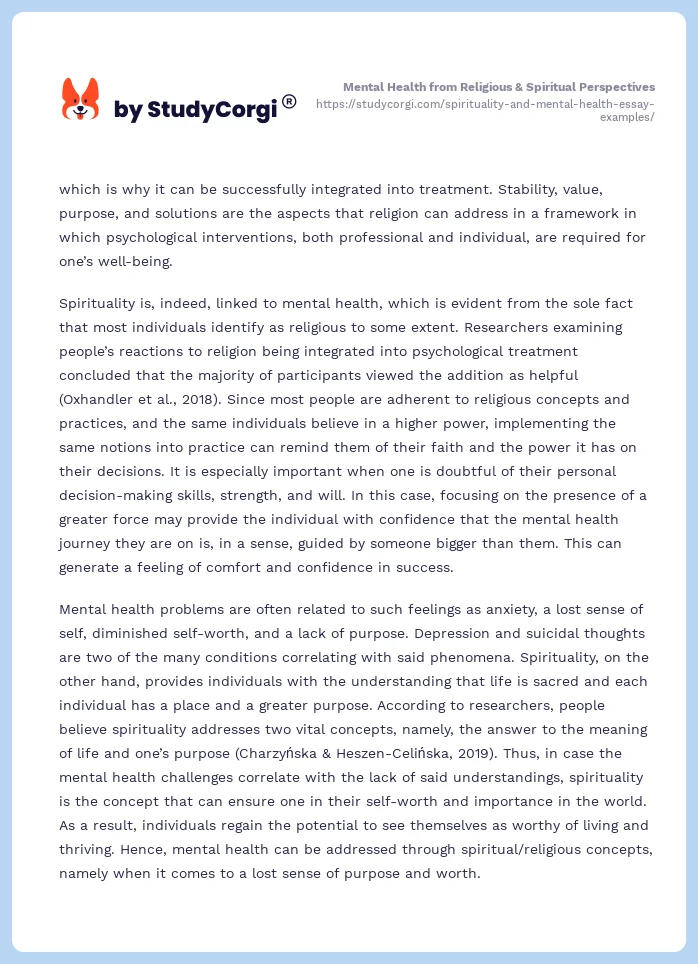 Spirituality and Mental Health. Page 2