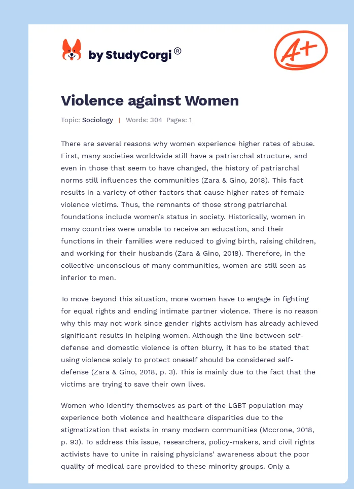 Violence against Women. Page 1