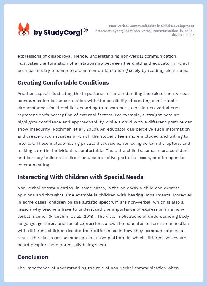 Non-Verbal Communication in Child Development. Page 2