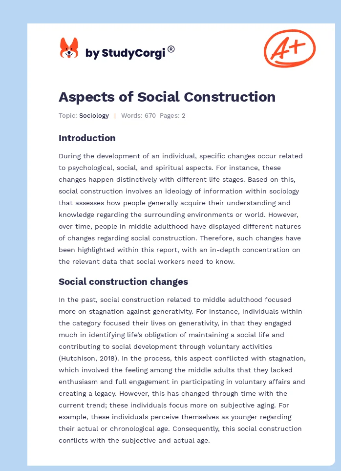 Aspects of Social Construction. Page 1