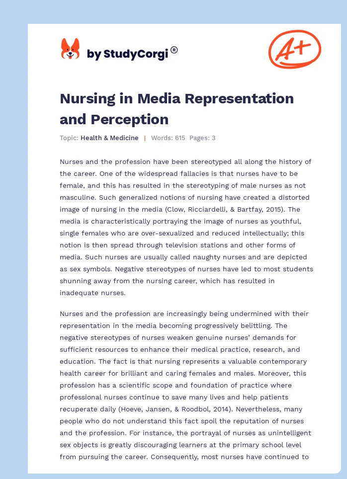 Nursing in Media Representation and Perception. Page 1