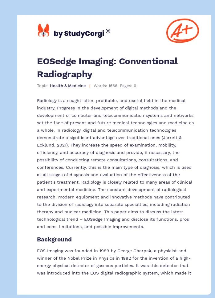 EOSedge Imaging: Conventional Radiography. Page 1