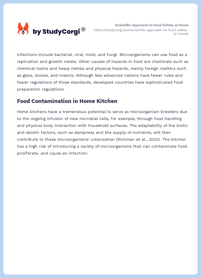 Scientific Approach to Food Safety at Home. Page 2