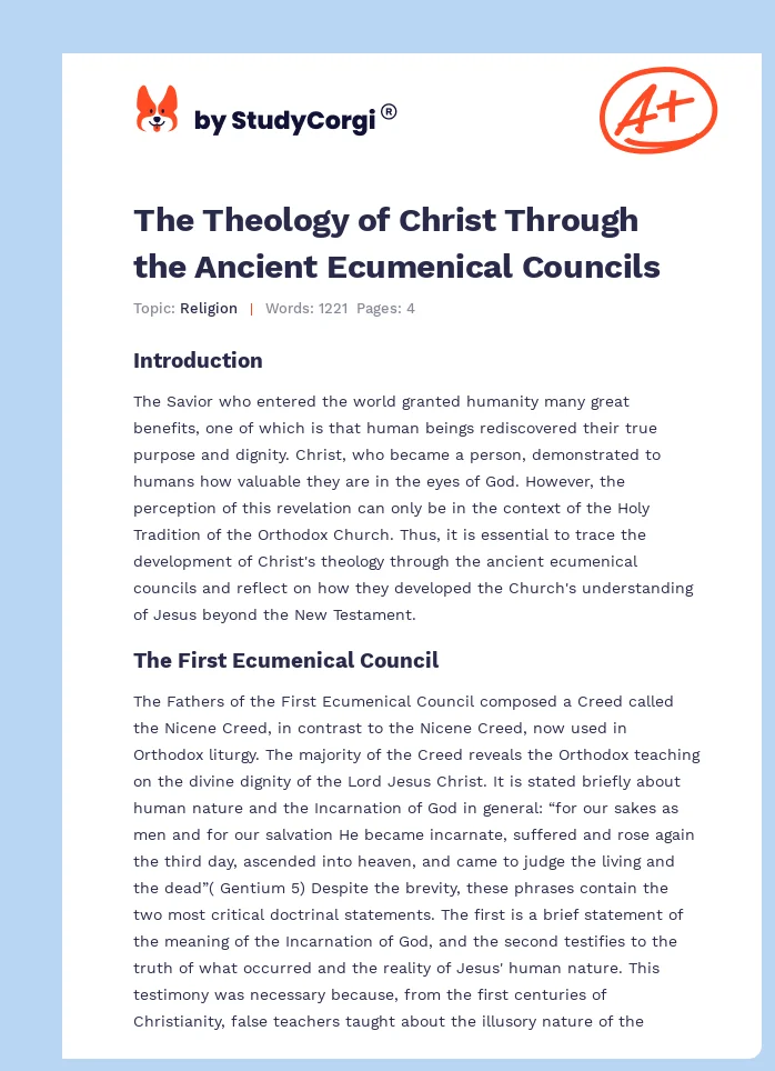 The Theology of Christ Through the Ancient Ecumenical Councils. Page 1