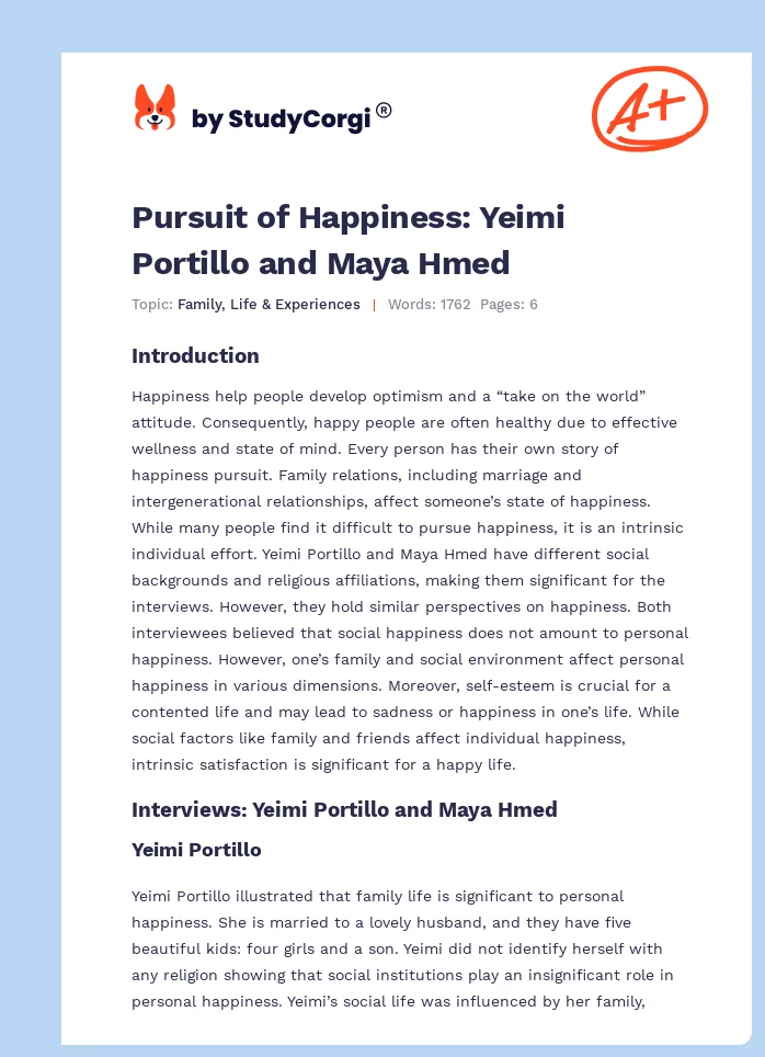 Pursuit of Happiness: Yeimi Portillo and Maya Hmed. Page 1
