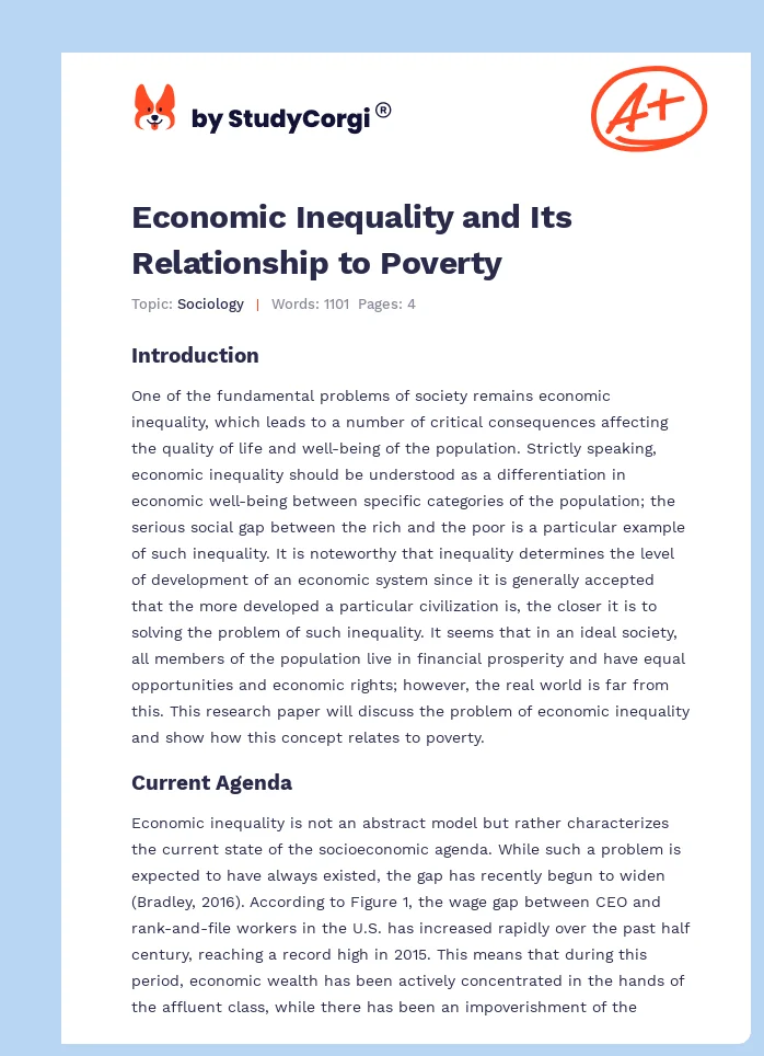Economic Inequality and Its Relationship to Poverty. Page 1
