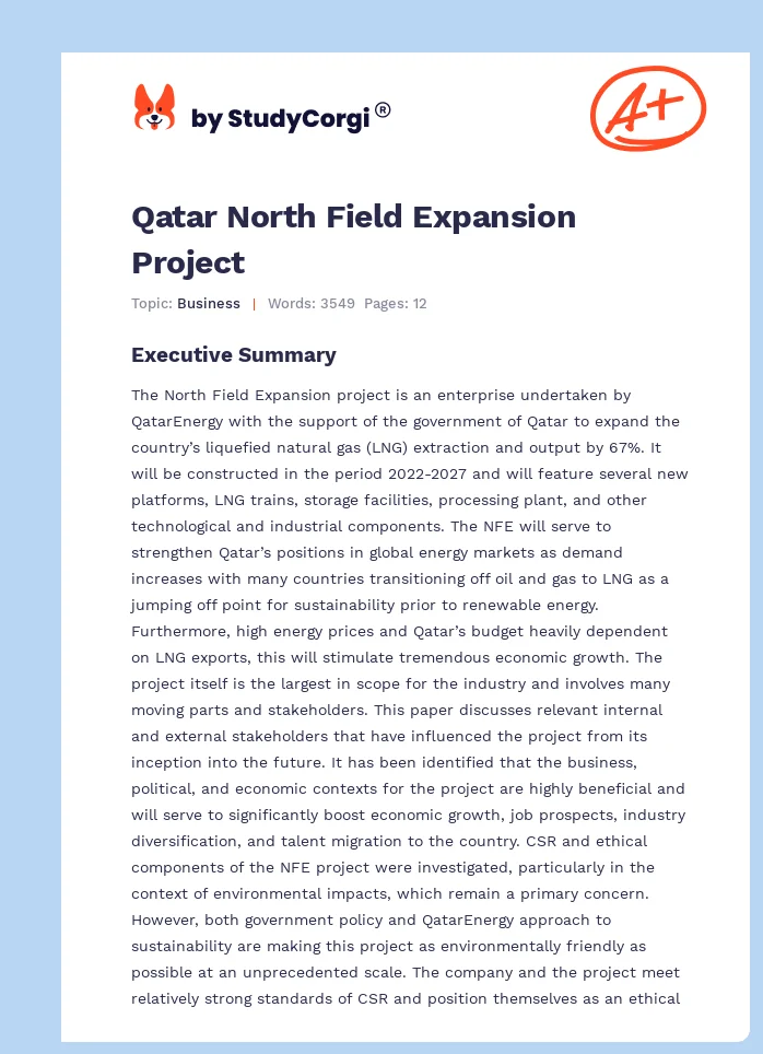 Qatar North Field Expansion Project. Page 1