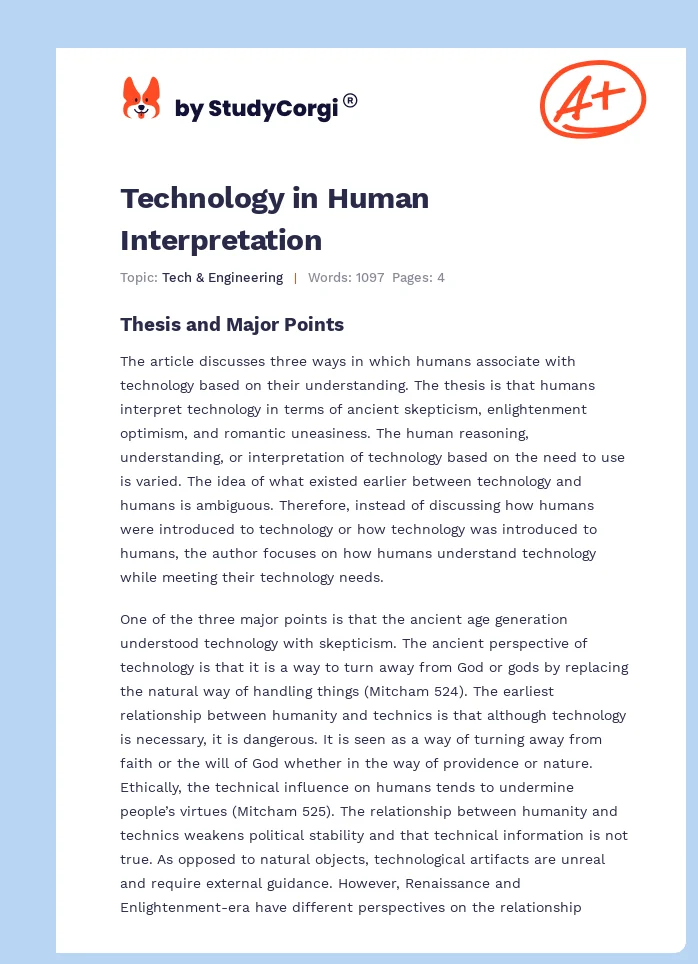 Technology in Human Interpretation. Page 1