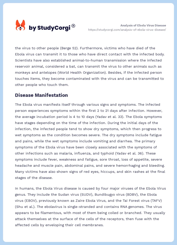 Analysis of Ebola Virus Disease. Page 2