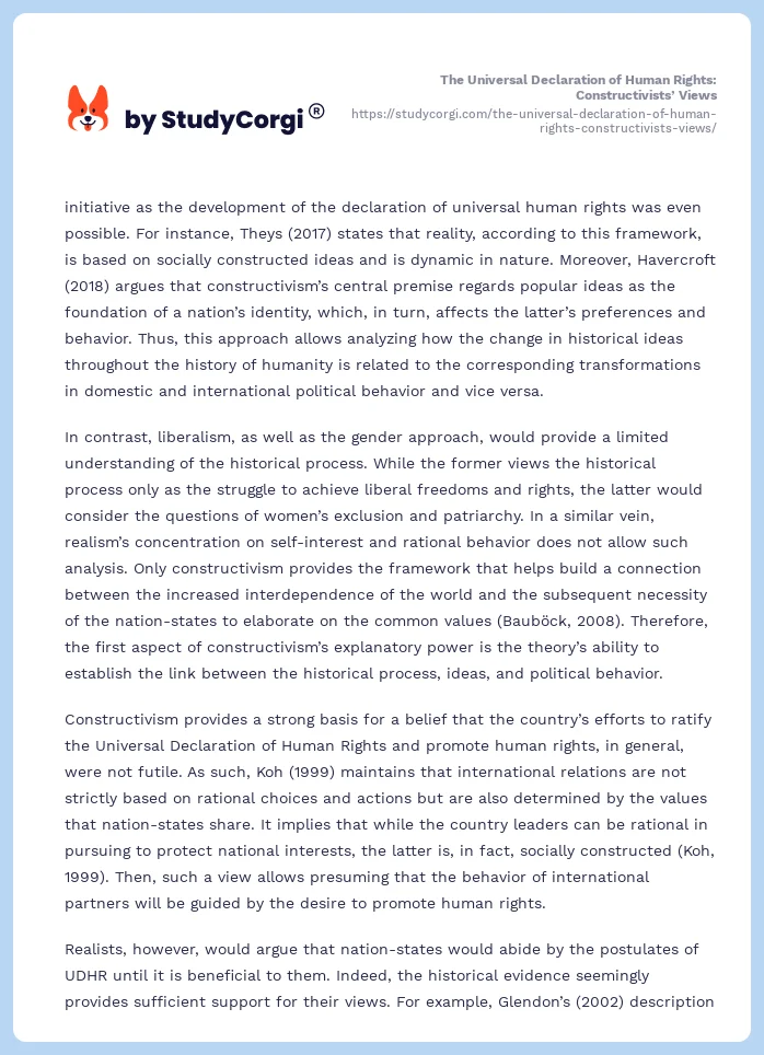 The Universal Declaration of Human Rights: Constructivists’ Views. Page 2