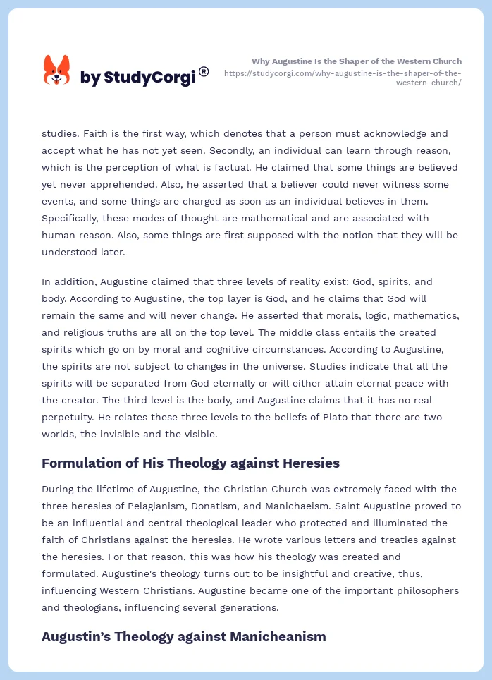 Why Augustine Is the Shaper of the Western Church. Page 2