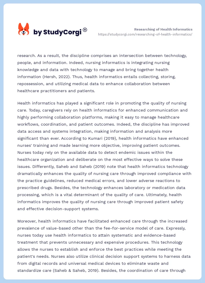 Researching of Health Informatics. Page 2