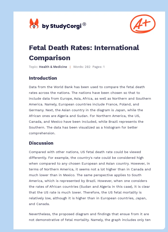 Fetal Death Rates: International Comparison. Page 1