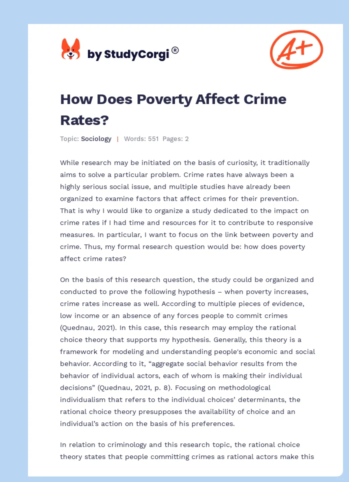 How Does Poverty Affect Crime Rates?. Page 1