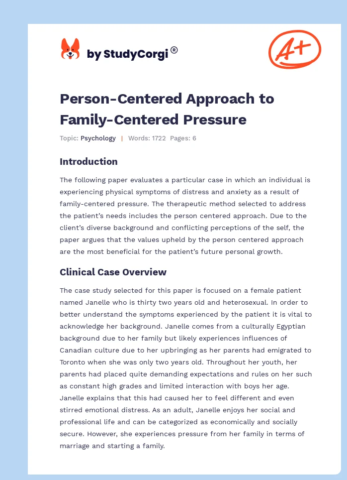 Person-Centered Approach to Family-Centered Pressure. Page 1