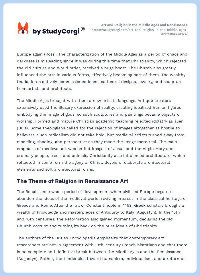 Art and Religion in the Middle Ages and Renaissance. Page 2
