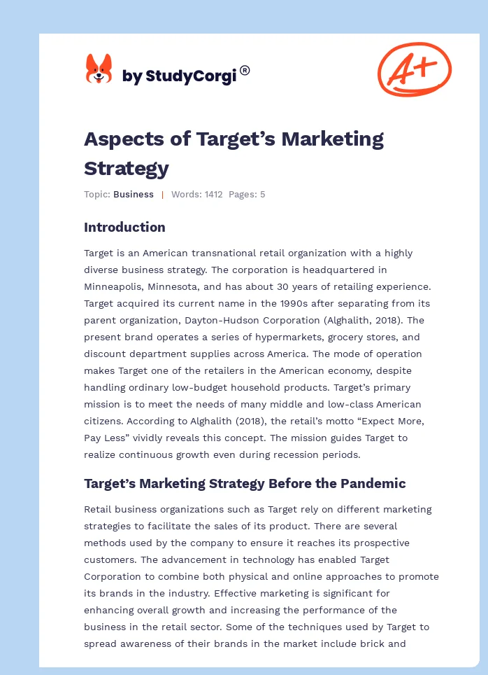 Aspects of Target’s Marketing Strategy. Page 1