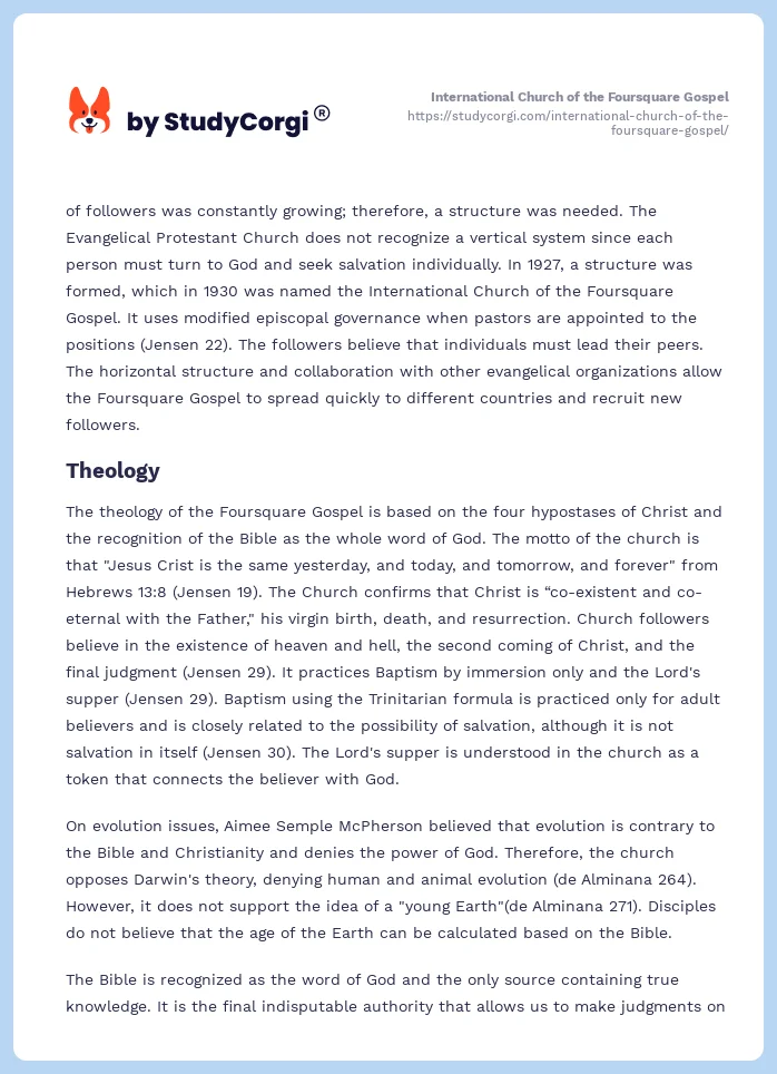 International Church of the Foursquare Gospel. Page 2
