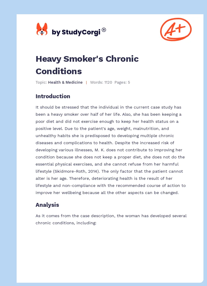 Heavy Smoker's Chronic Conditions. Page 1