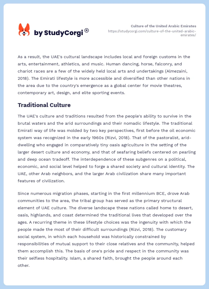 Culture of the United Arabic Emirates. Page 2