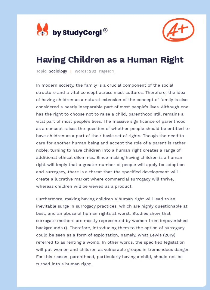 Having Children as a Human Right. Page 1