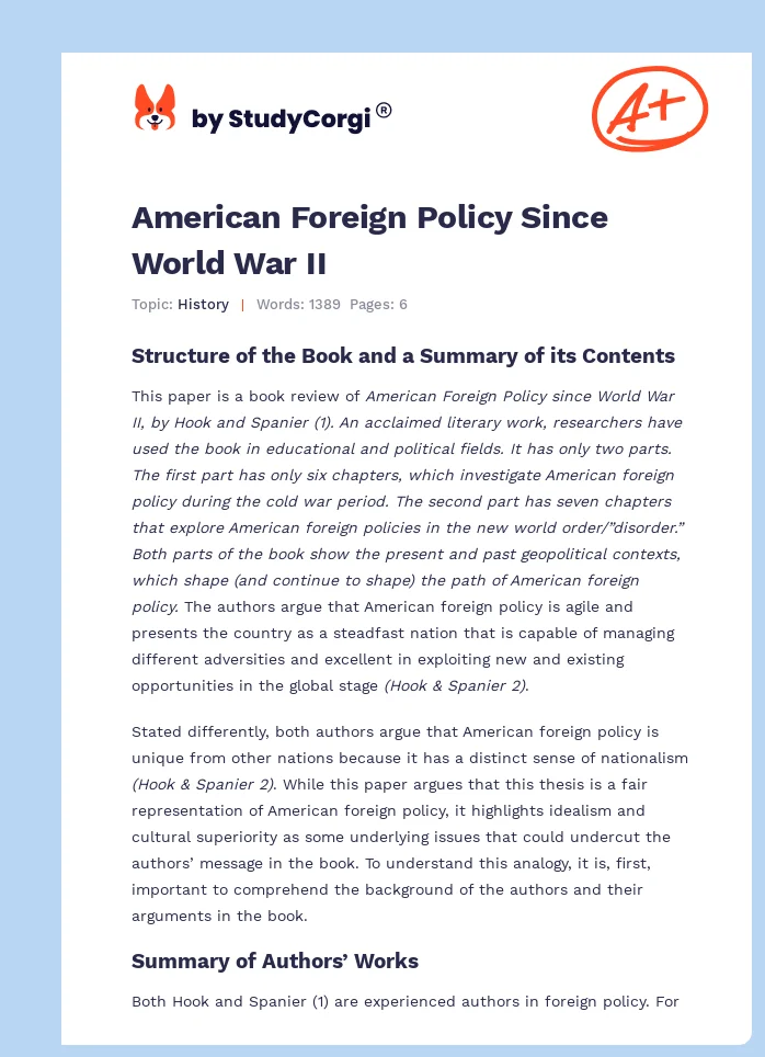 American Foreign Policy Since World War II. Page 1