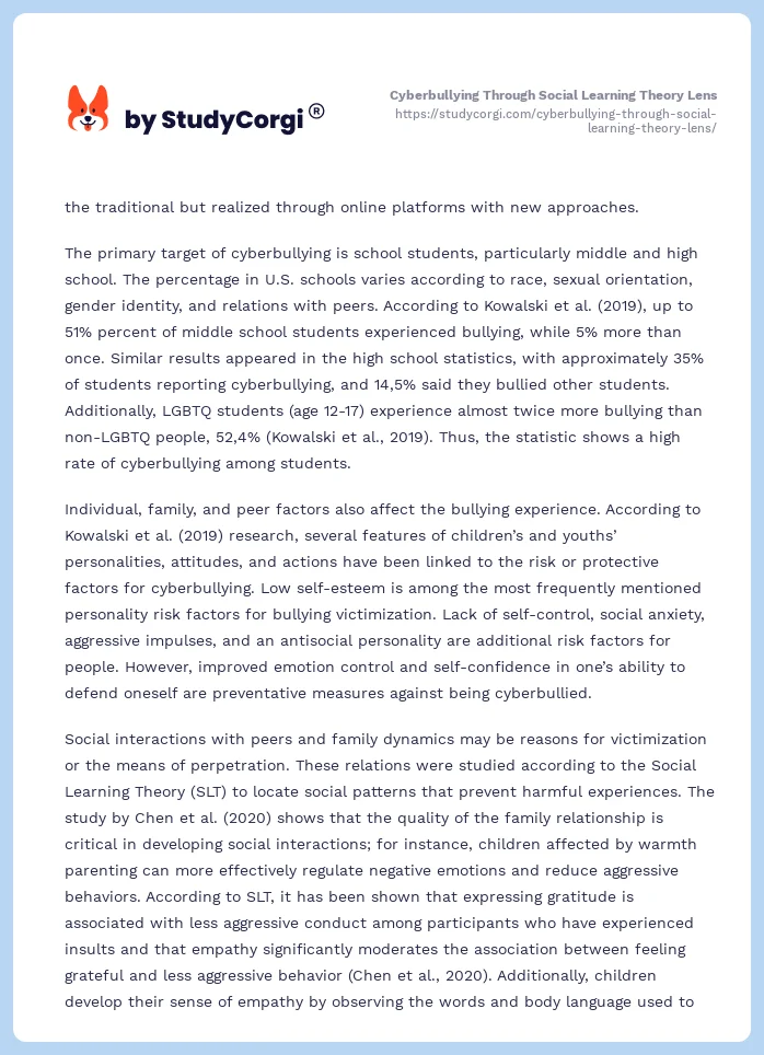 Cyberbullying Through Social Learning Theory Lens. Page 2