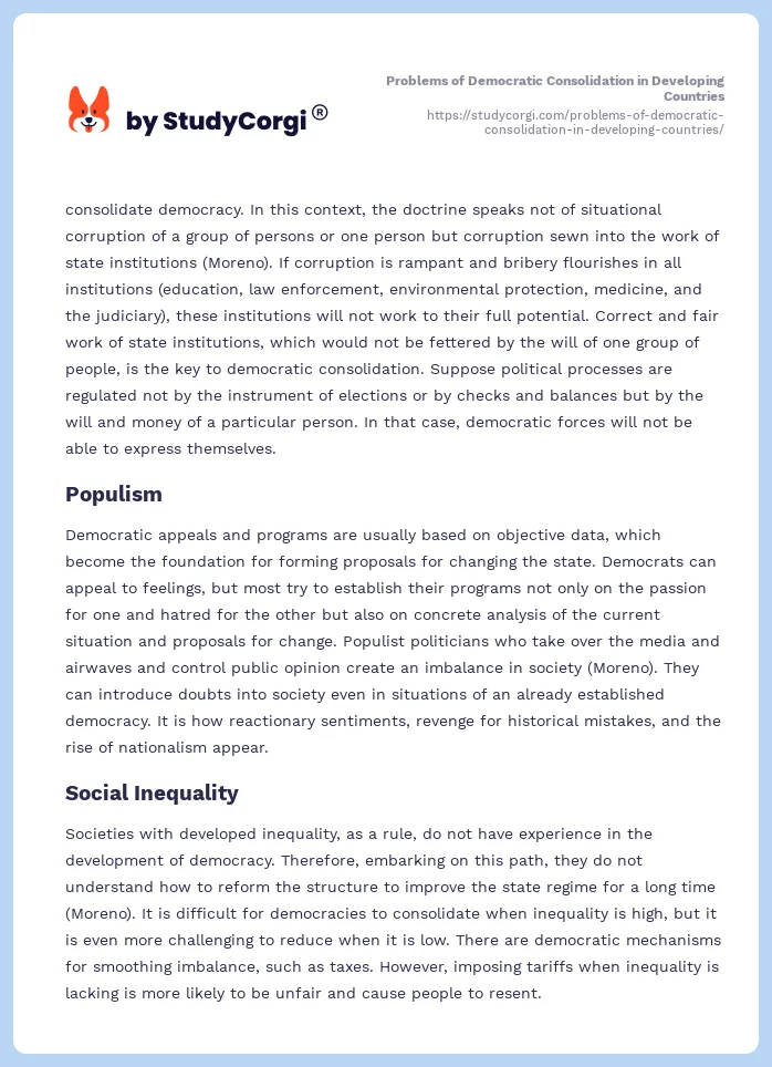 Problems of Democratic Consolidation in Developing Countries. Page 2