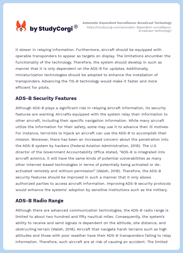 Automatic Dependent Surveillance-Broadcast Technology. Page 2