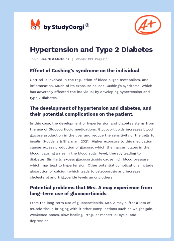 Hypertension and Type 2 Diabetes. Page 1
