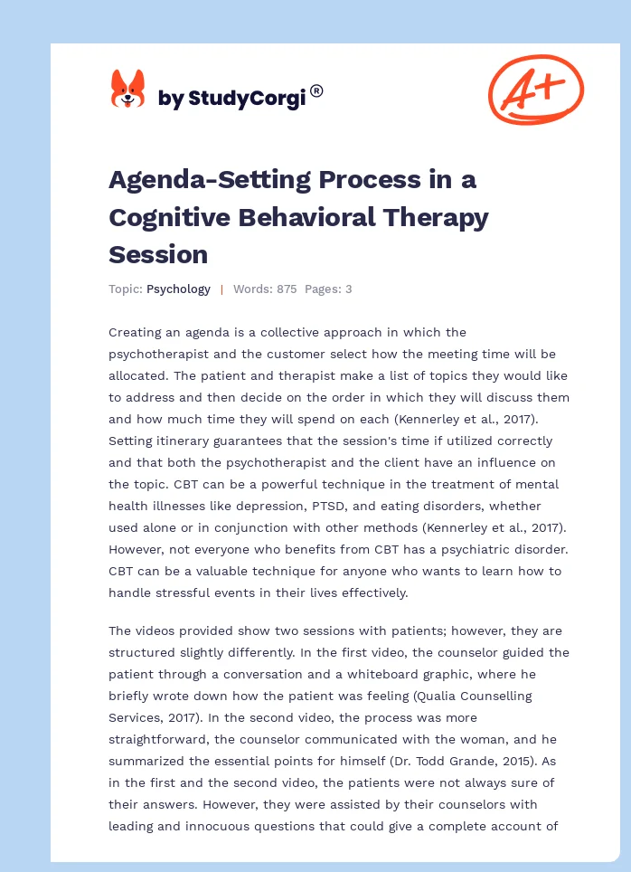 Agenda-Setting Process in a Cognitive Behavioral Therapy Session. Page 1
