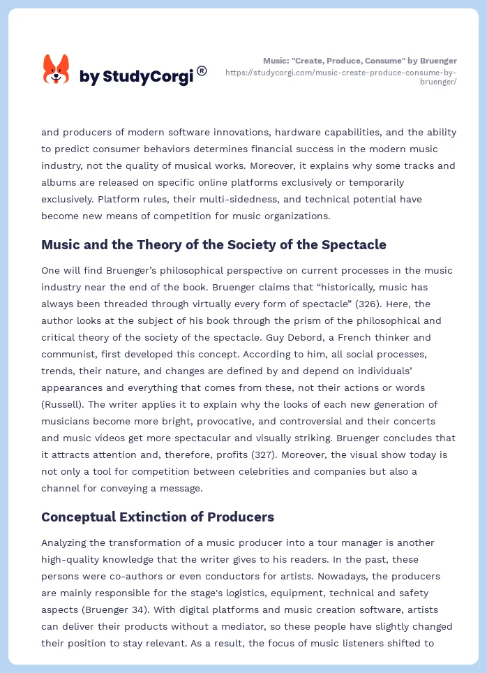 Music: "Create, Produce, Consume" by Bruenger. Page 2