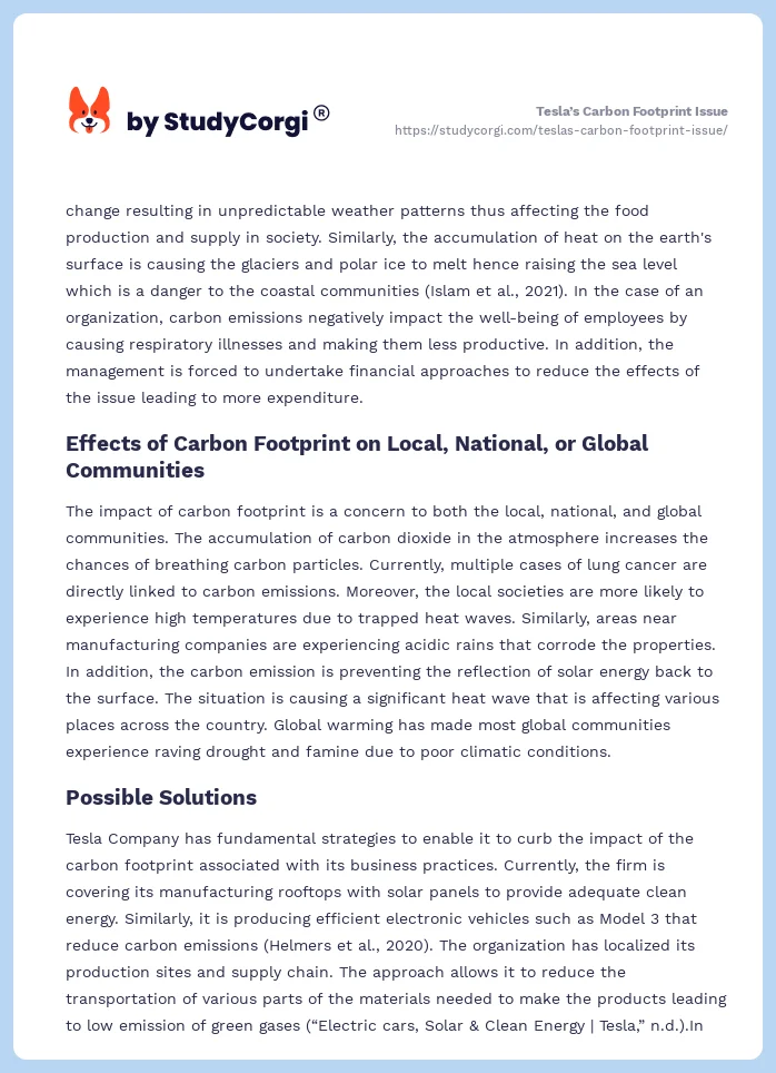 Tesla’s Carbon Footprint Issue. Page 2