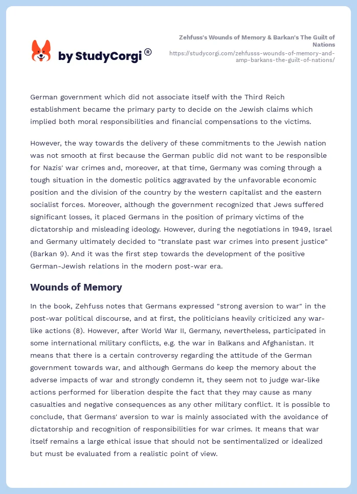 Zehfuss's Wounds of Memory & Barkan's The Guilt of Nations. Page 2