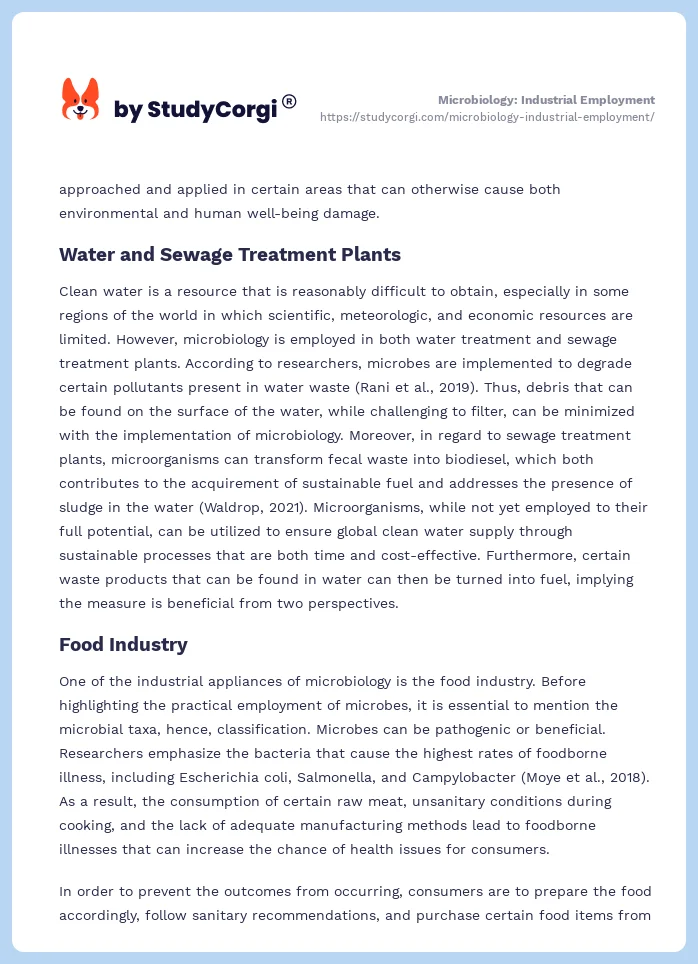 Microbiology: Industrial Employment. Page 2
