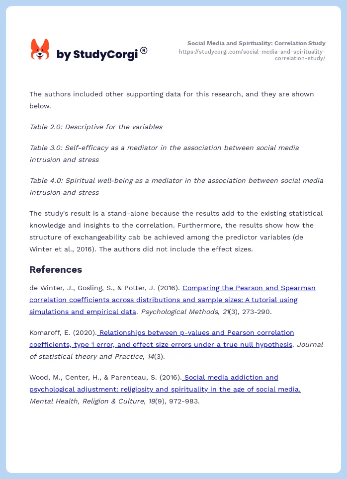 Social Media and Spirituality: Correlation Study. Page 2