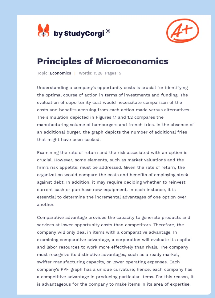 Principles of Microeconomics. Page 1