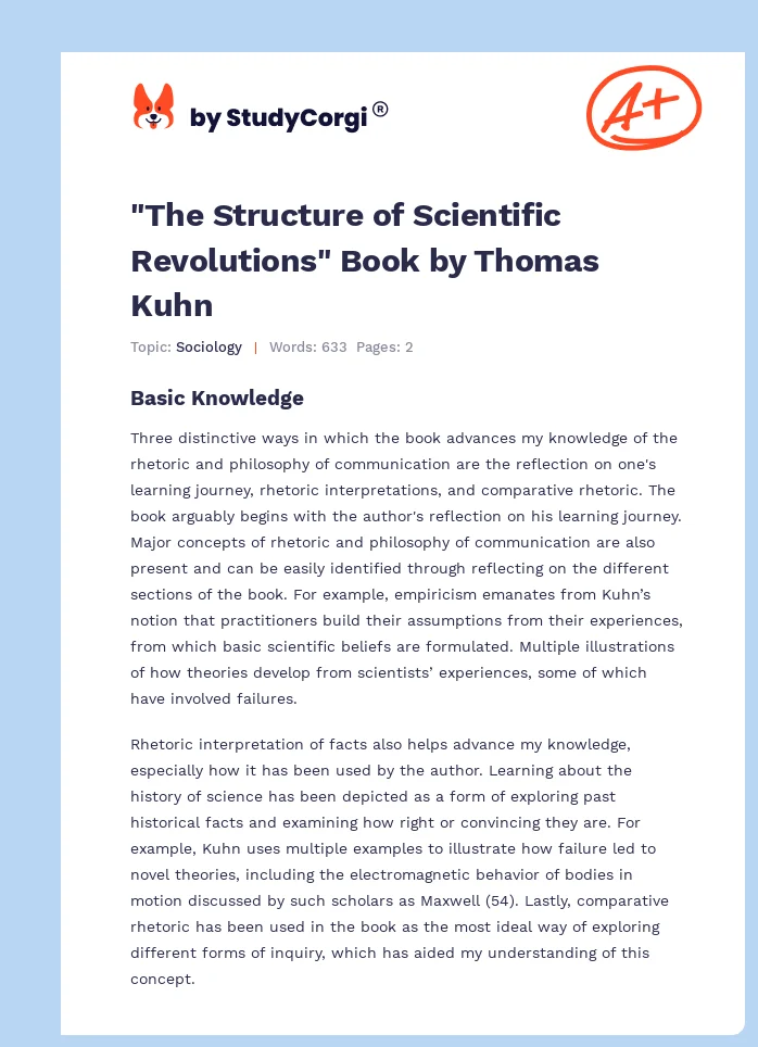 "The Structure of Scientific Revolutions" Book by Thomas Kuhn. Page 1