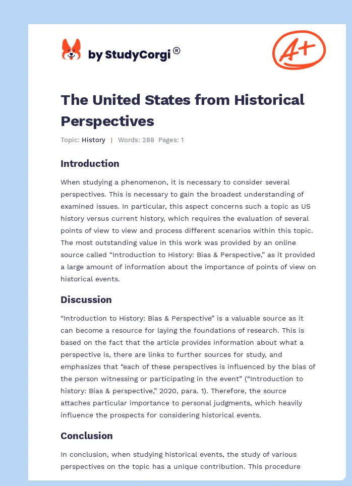 The United States from Historical Perspectives. Page 1