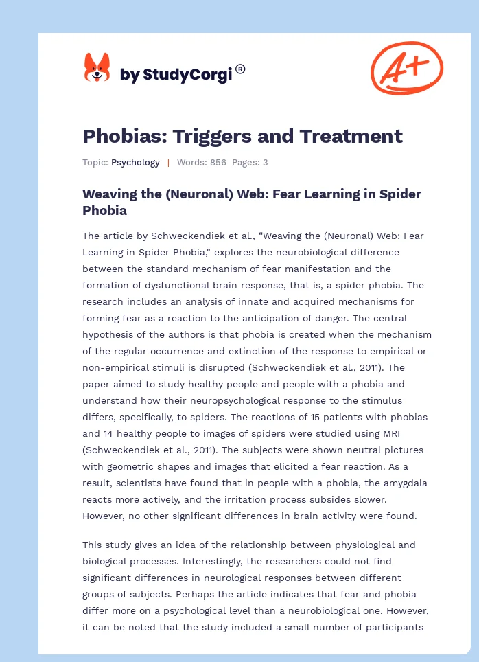 Phobias: Triggers and Treatment. Page 1