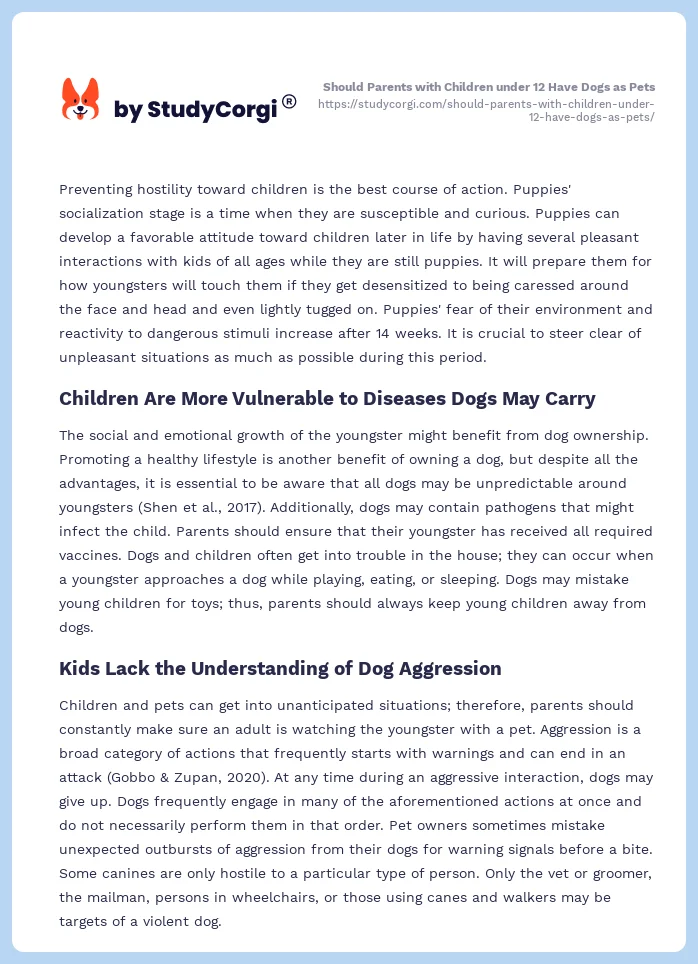 Should Parents with Children under 12 Have Dogs as Pets. Page 2