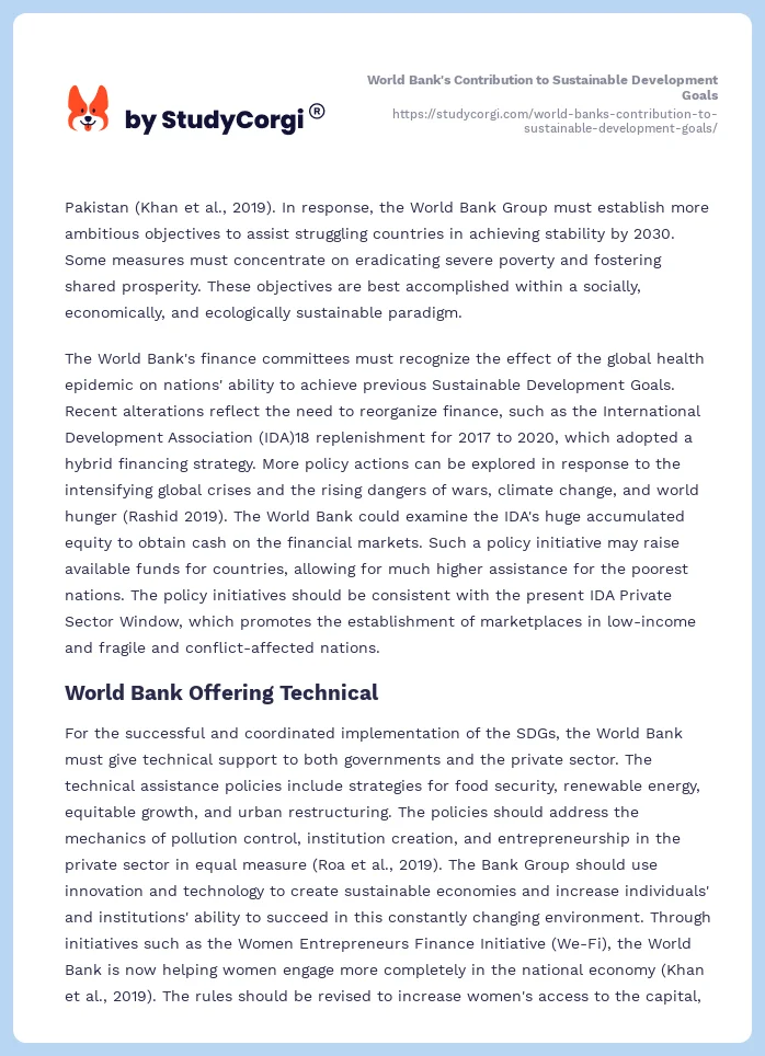 World Bank's Contribution to Sustainable Development Goals. Page 2