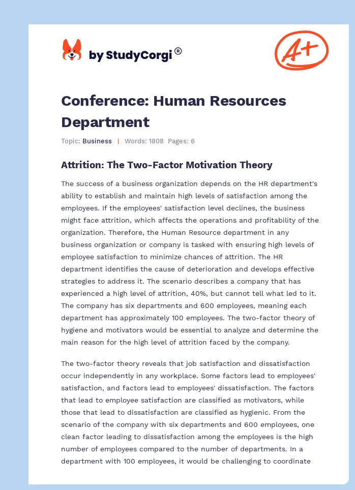 Conference: Human Resources Department. Page 1