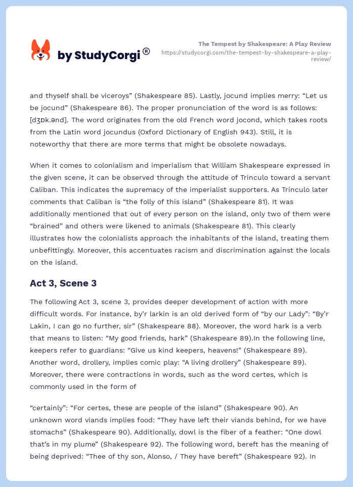 The Tempest by Shakespeare: A Play Review. Page 2