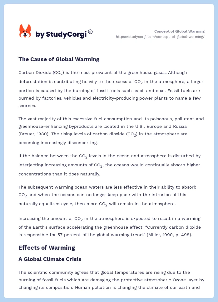 Concept of Global Warming. Page 2