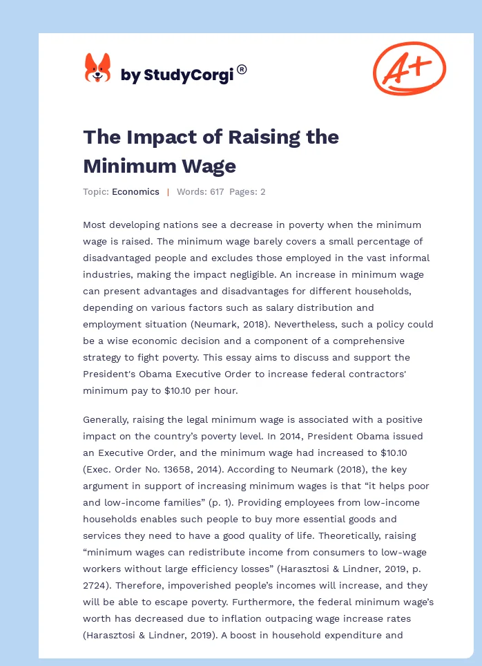 The Impact of Raising the Minimum Wage. Page 1
