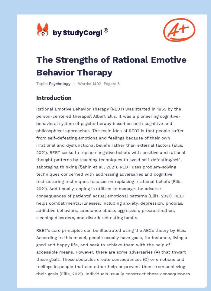 The Strengths of Rational Emotive Behavior Therapy. Page 1