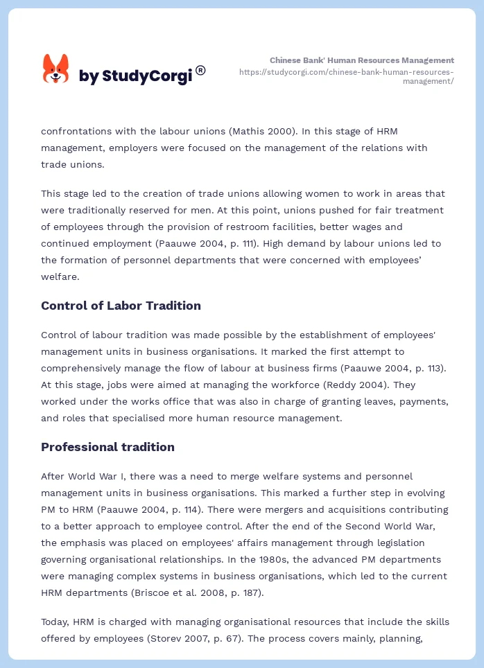 Chinese Bank' Human Resources Management. Page 2