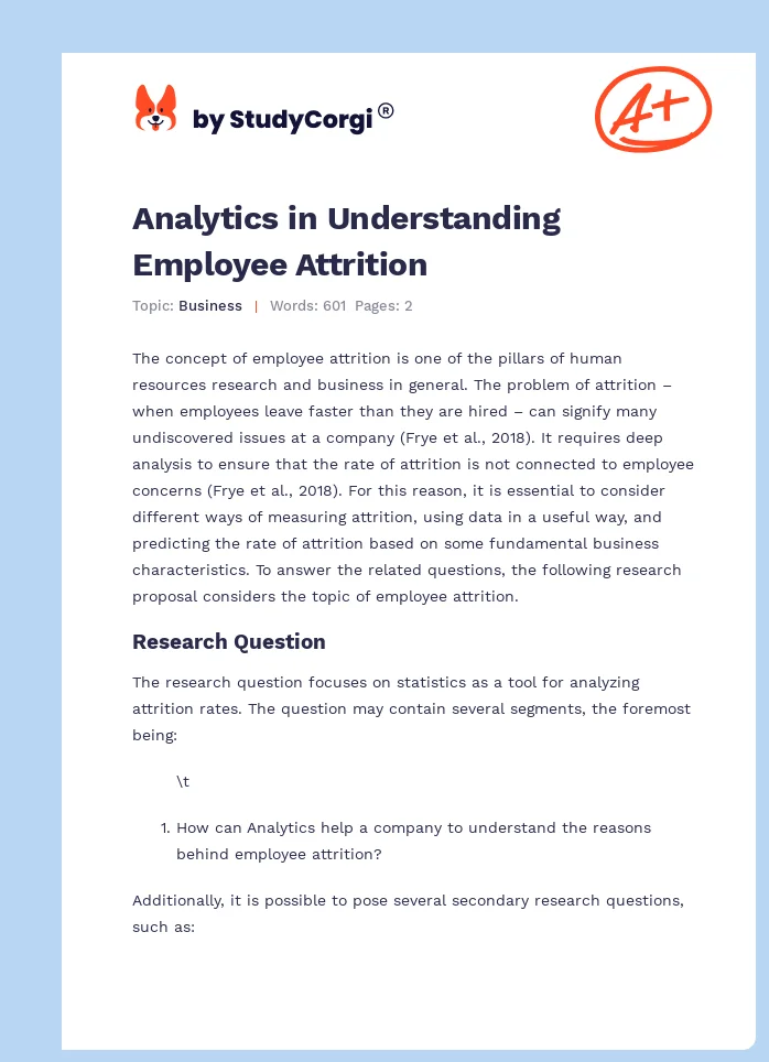 Analytics in Understanding Employee Attrition. Page 1