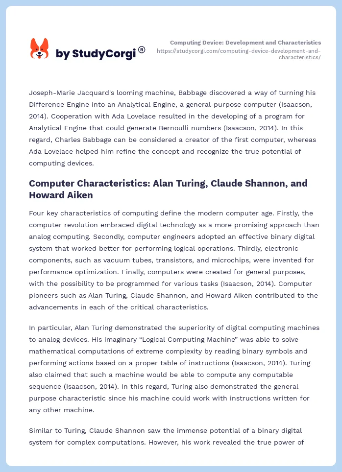 Computing Device: Development and Characteristics. Page 2